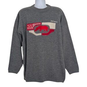 Vintage ECKO Embroidered Rhino Logo Sweater Mens Size 2XL Gray Long Sleeve
